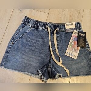 NWT Rewash Knit Denim High-Rise Pull-on Shorts Women's Small